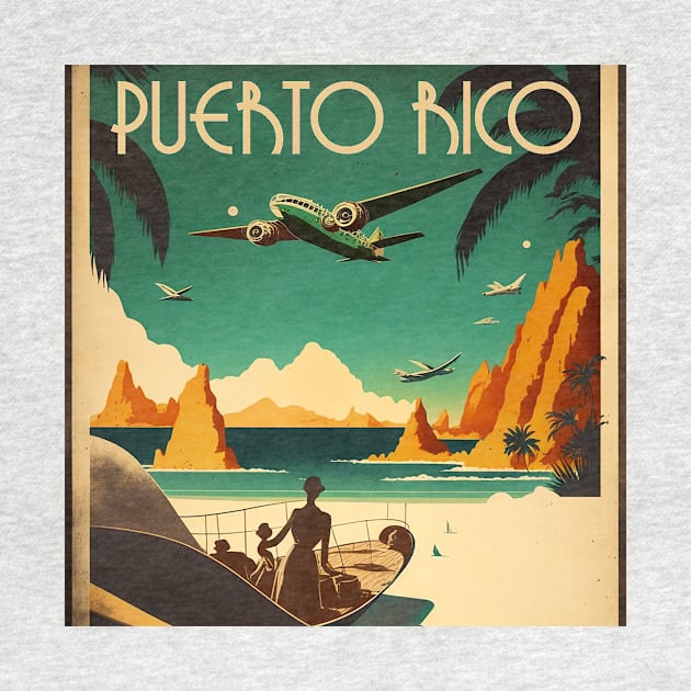 Puerto Rico Vintage Travel Art Poster by OldTravelArt